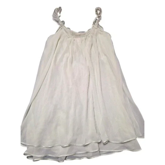 Oscar de la Renta Pink Label Chiffon Chemise Gown Satin Trim Green XL B6.1 - Picture 7 of 9